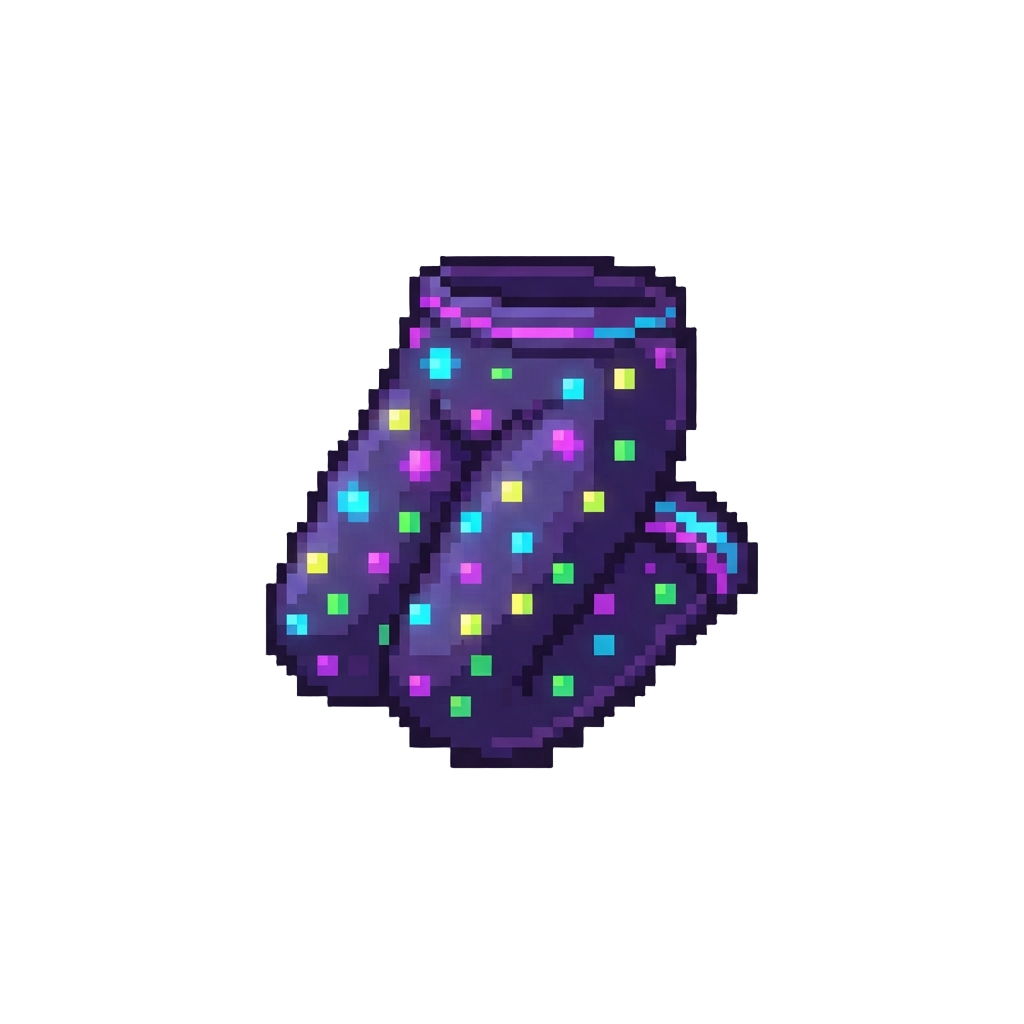 A Pair of Glowing Neon Polka-dot Tights