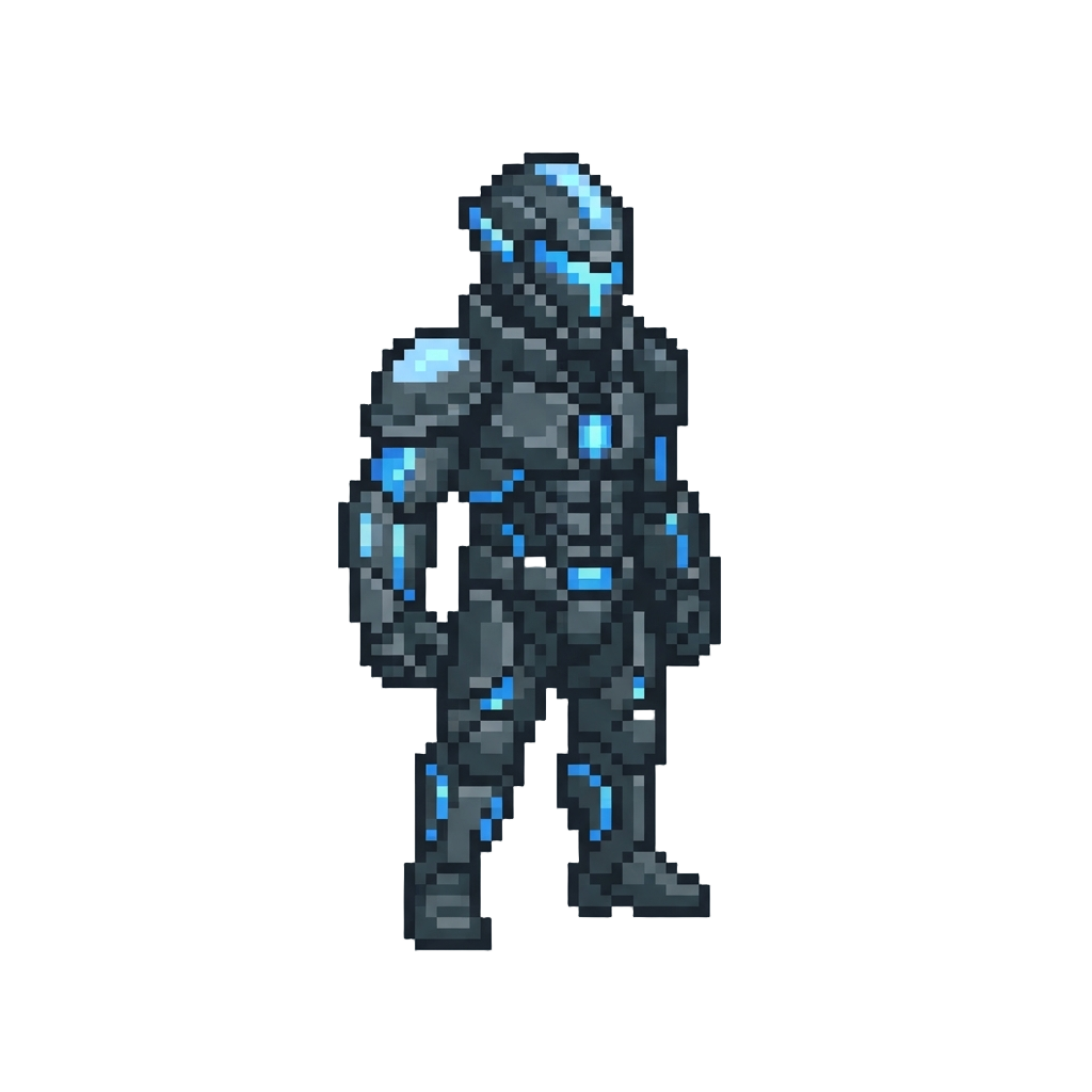 A Sleek Cybernetic Lightning Suit