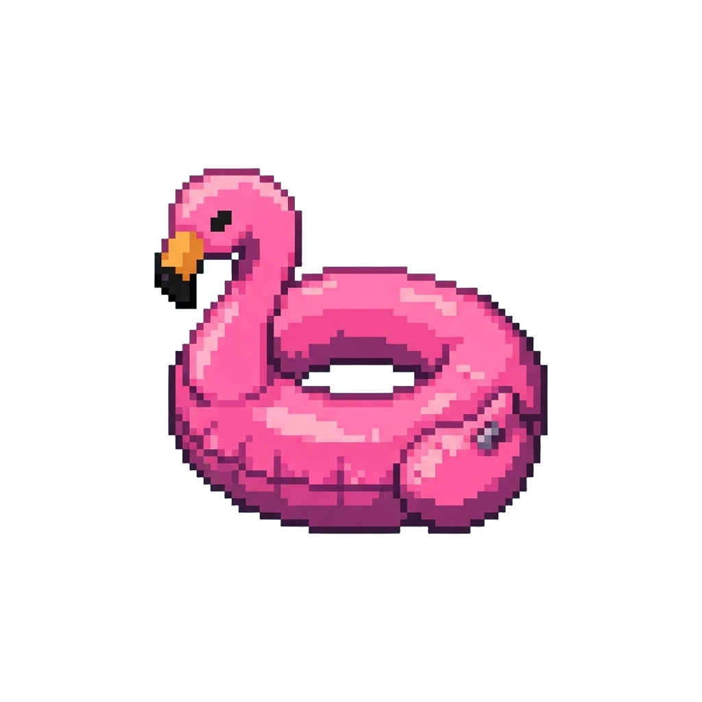 A Neon Pink Flamingo Floaty Belt