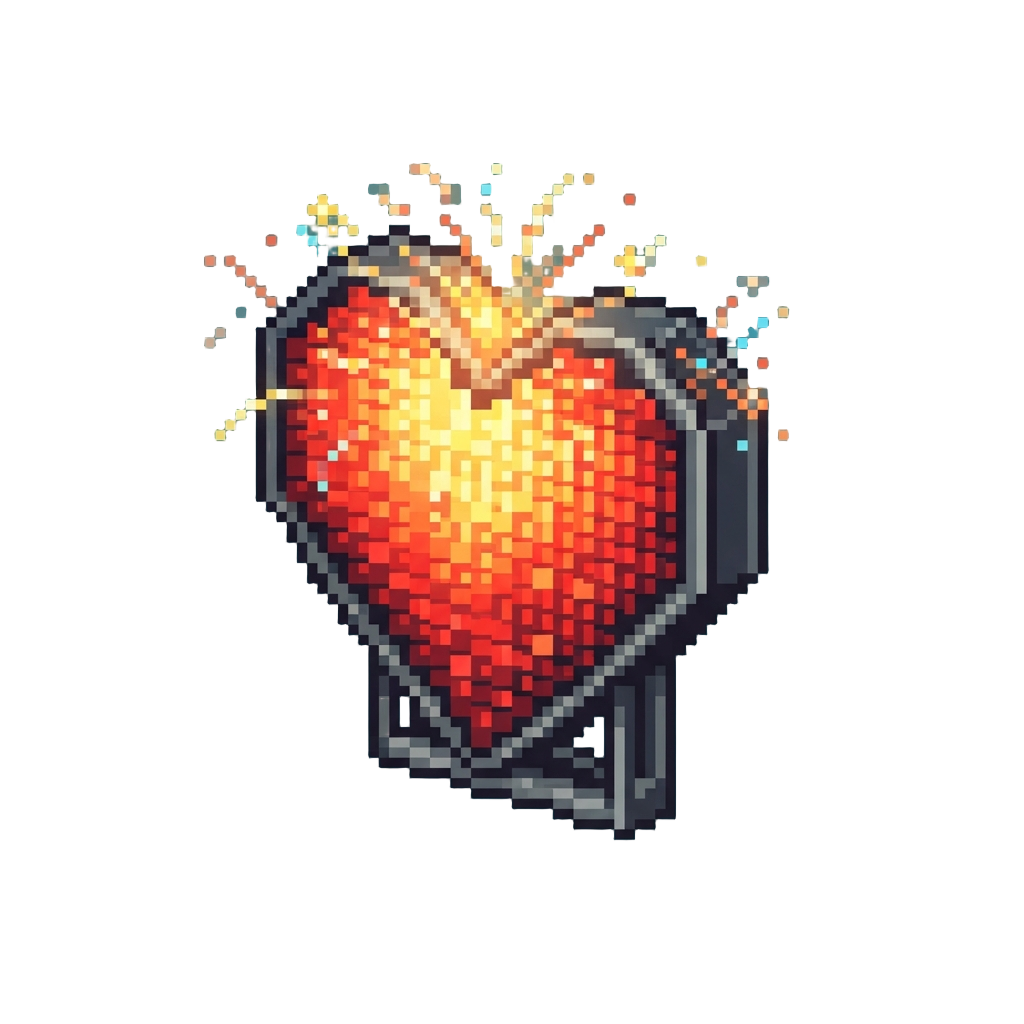 A Giant Glowing Led Heart Backdrop Igniting with Fireworks