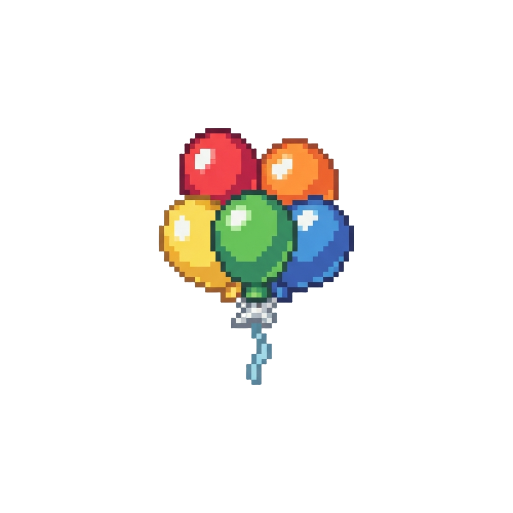 A Rainbow Splash Balloon Cluster