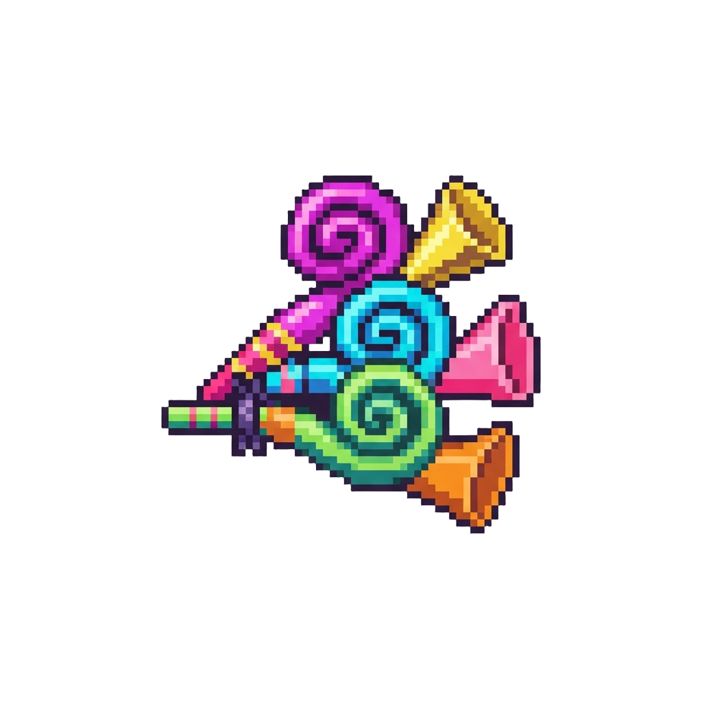 A Set of Funny Neon Party Horns