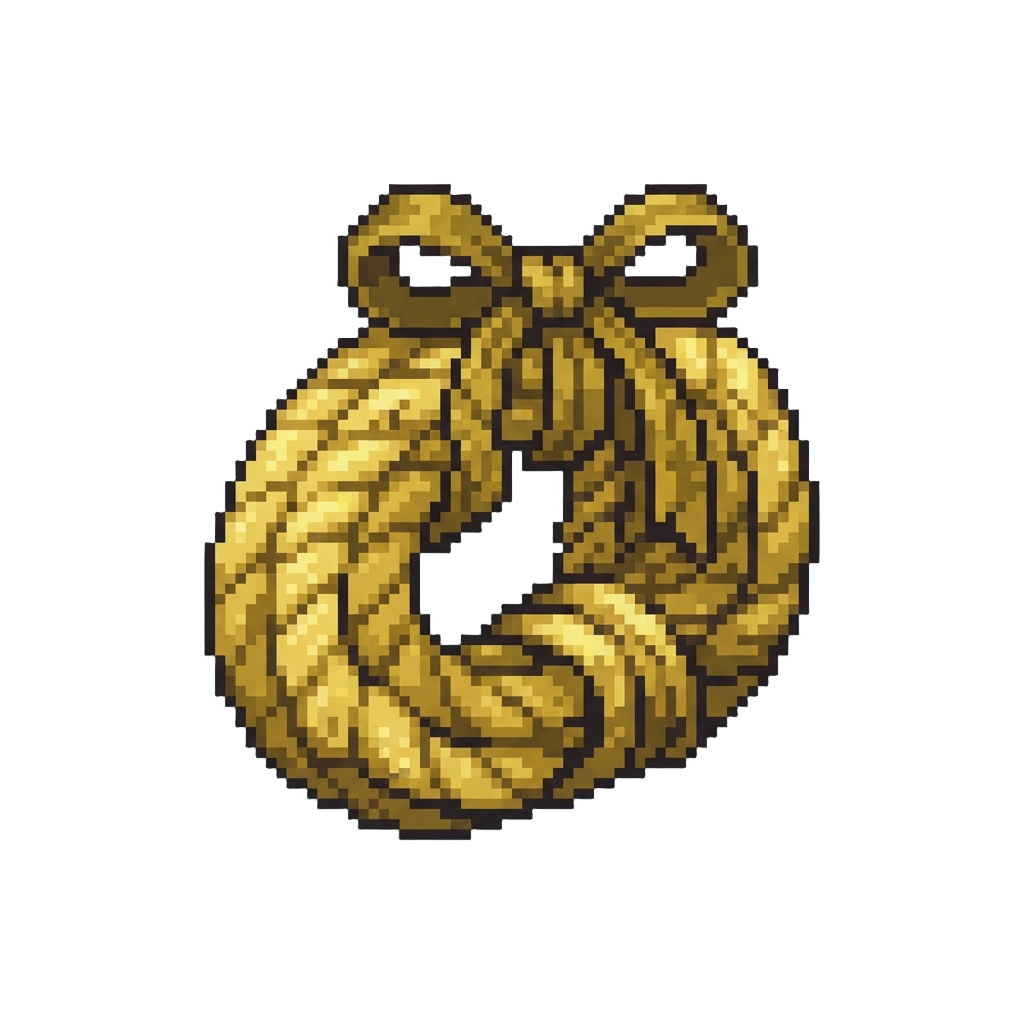 A Giant Gold-painted Tug Rope Ribbon