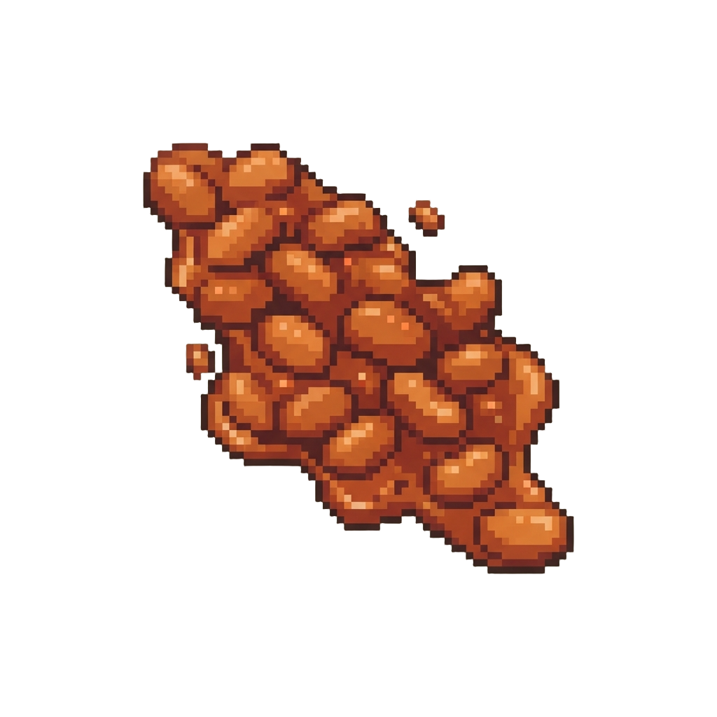 A Flying Cascade of Gooey Baked Beans