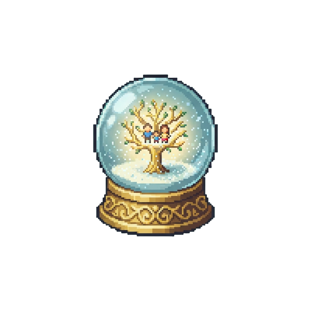 A Glowing Family Tree Photo Snowglobe