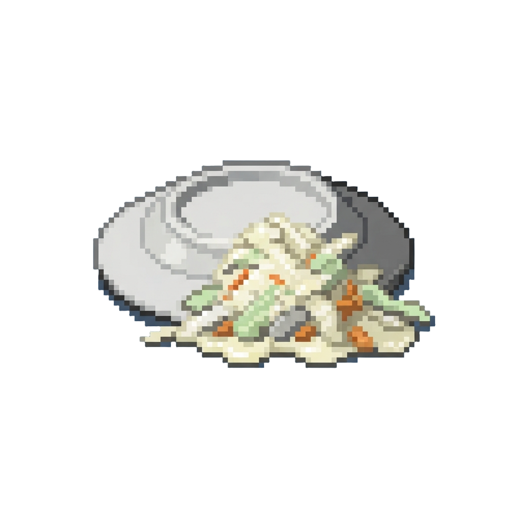A Flipped Plate of Wet Coleslaw