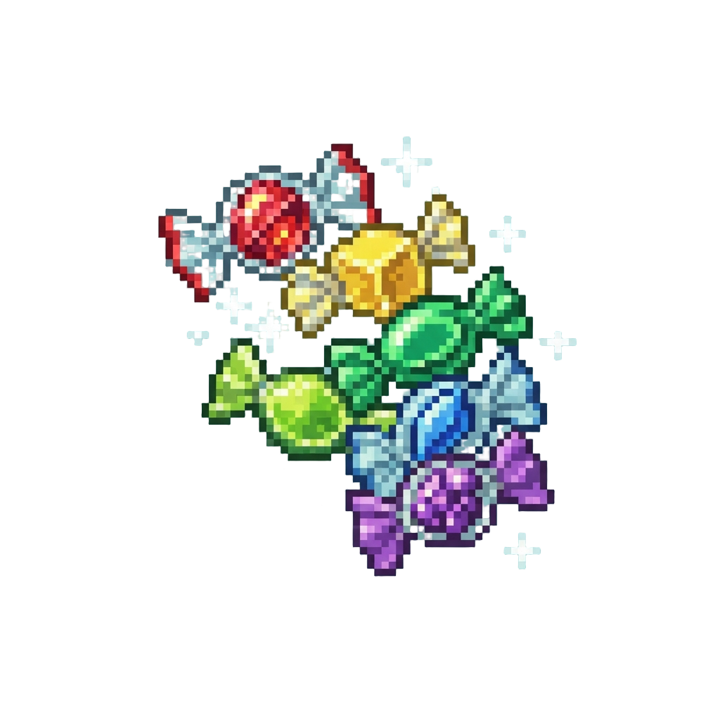 A Sparkling Shower of Colorful Wrapped Hard Candies