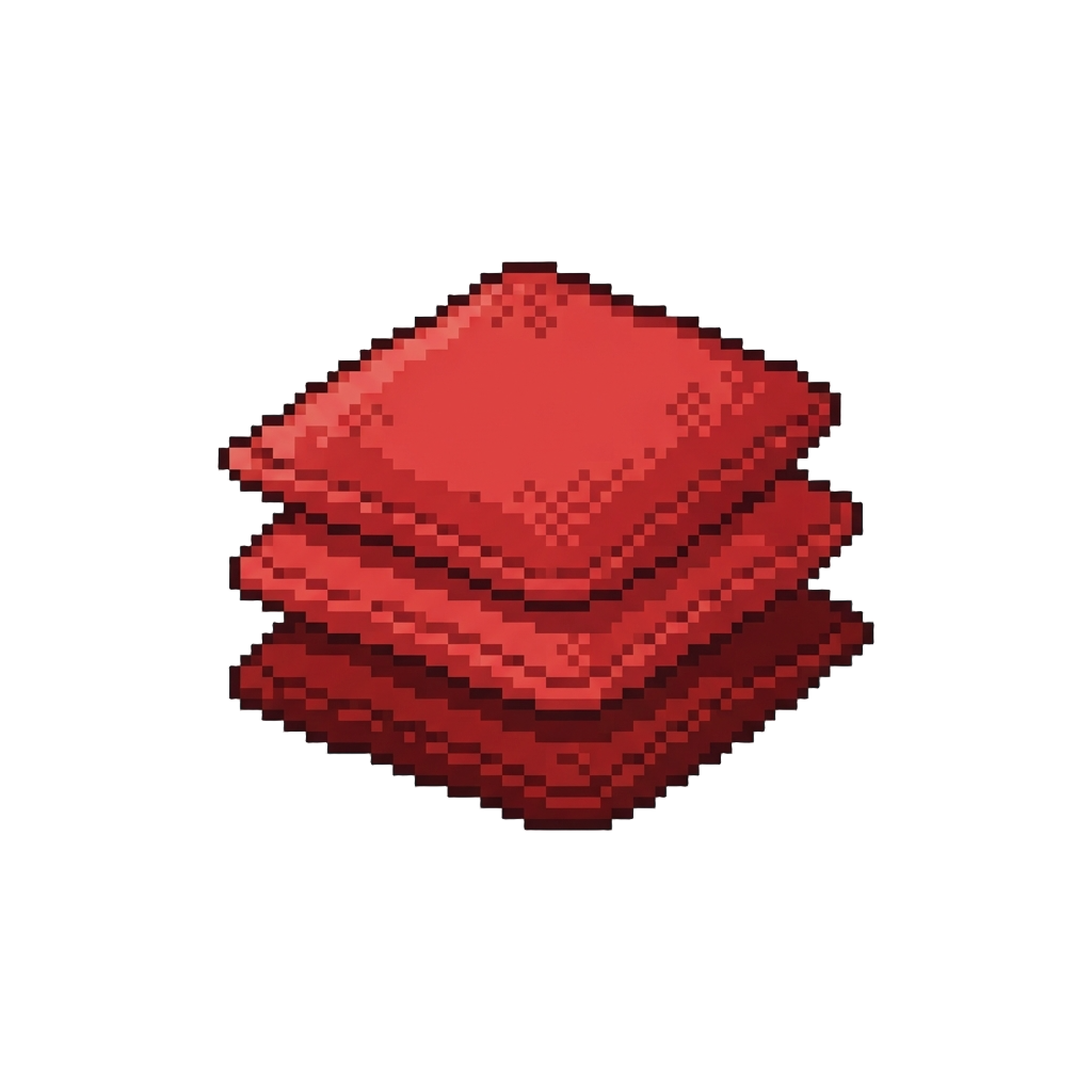 A Set of Bright Red Cornhole Beanbags