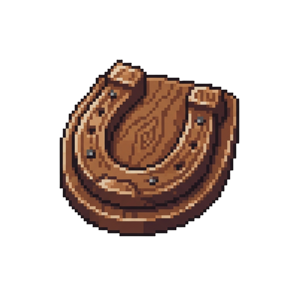 A Polished Wooden Horseshoe Plaque
