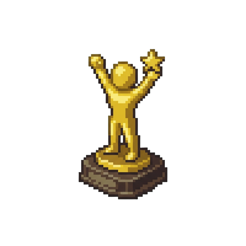 A Classic Tiny Gold Plastic Winner Figurine