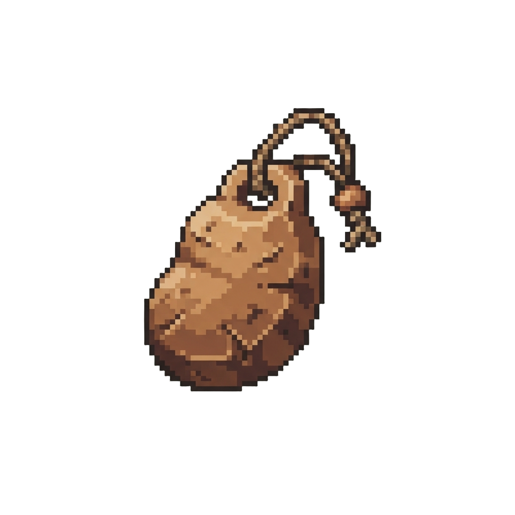 A Carved Wooden Potato Medal