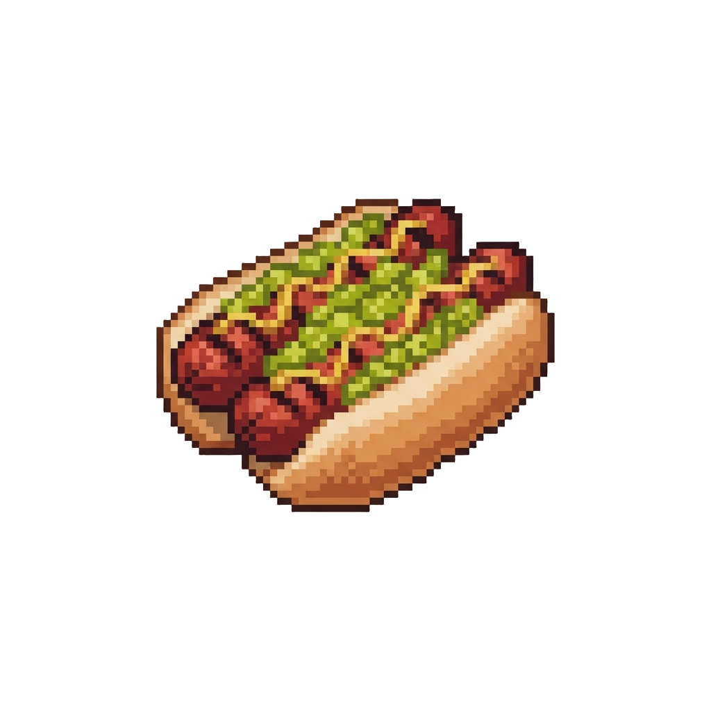 A Pair of Grilled Hot Dogs Piled with Sweet Relish