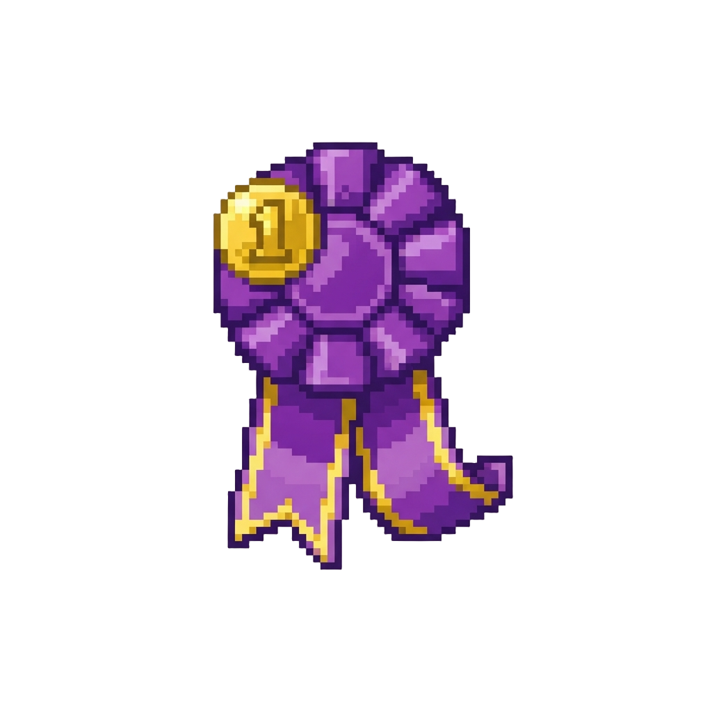A Shiny Purple First-place Talent Ribbon