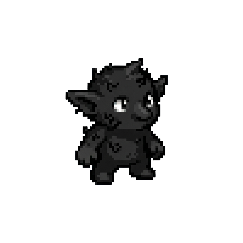 A Loud Kaboom Explosion Leaving the Grot Covered in Black Soot with Blinking Eyes