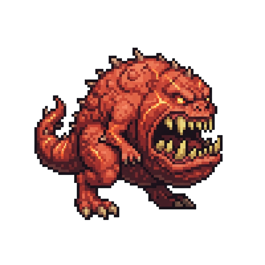 A Hulking Barbed Squig-monster with Extra Jaws and Glowing Veins