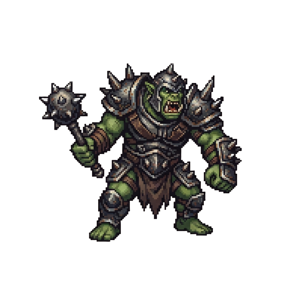 A Colossal Rampaging Orc Beast Covered in Spiked Iron Plates