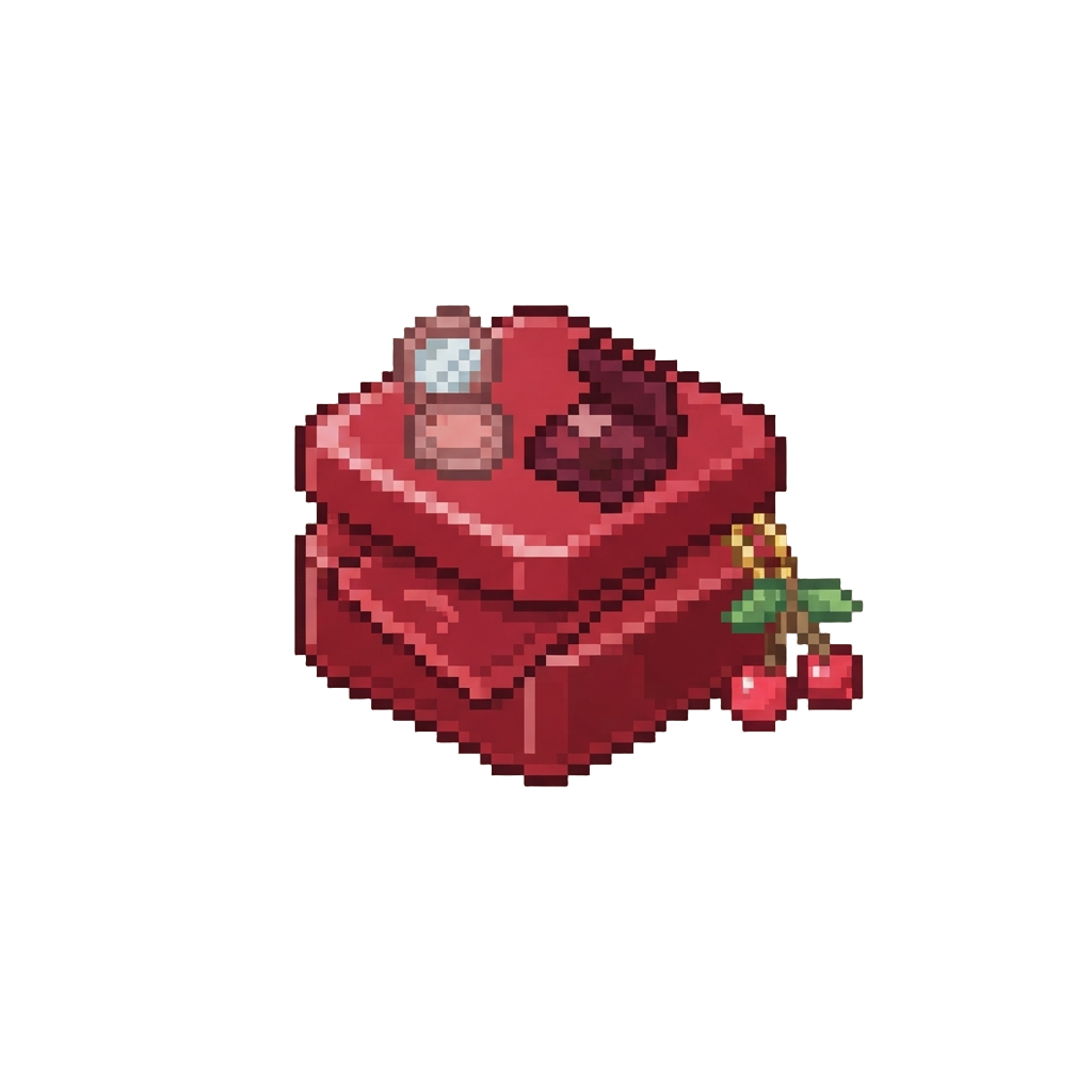 A Sweet Cherry Skincare Pack with a Cherry Red Face Mask, Dusty Pink Blush, Deep Wine Eyeshadow Palette, and a Cherry Pair Keychain