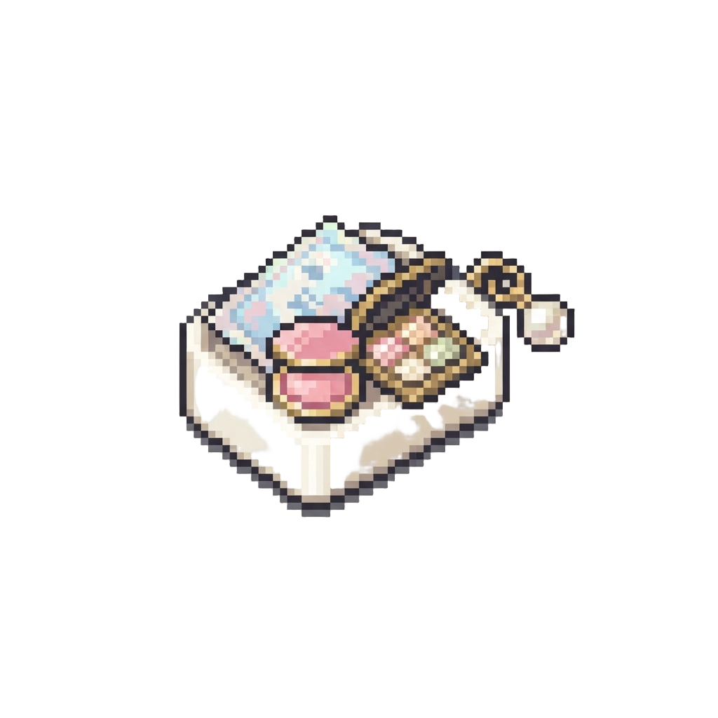 A Pearl Skincare Pack with a Mother-of-pearl Face Mask, Pearlescent Blush, Cream Eyeshadow Palette, and a Pearl Drop Keychain