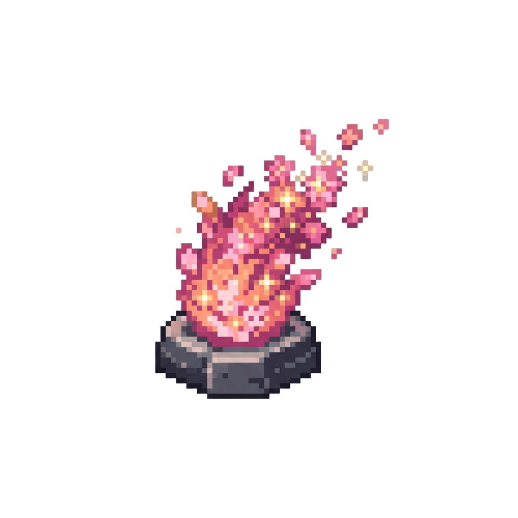 A Fountain of Glittering Cherry Blossom Embers