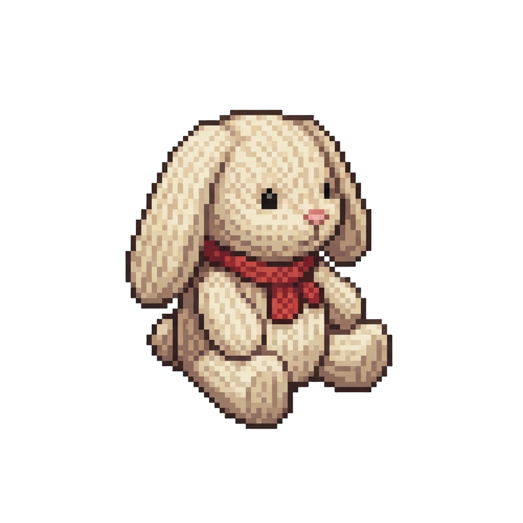 A Soft Knitted Bunny Toy