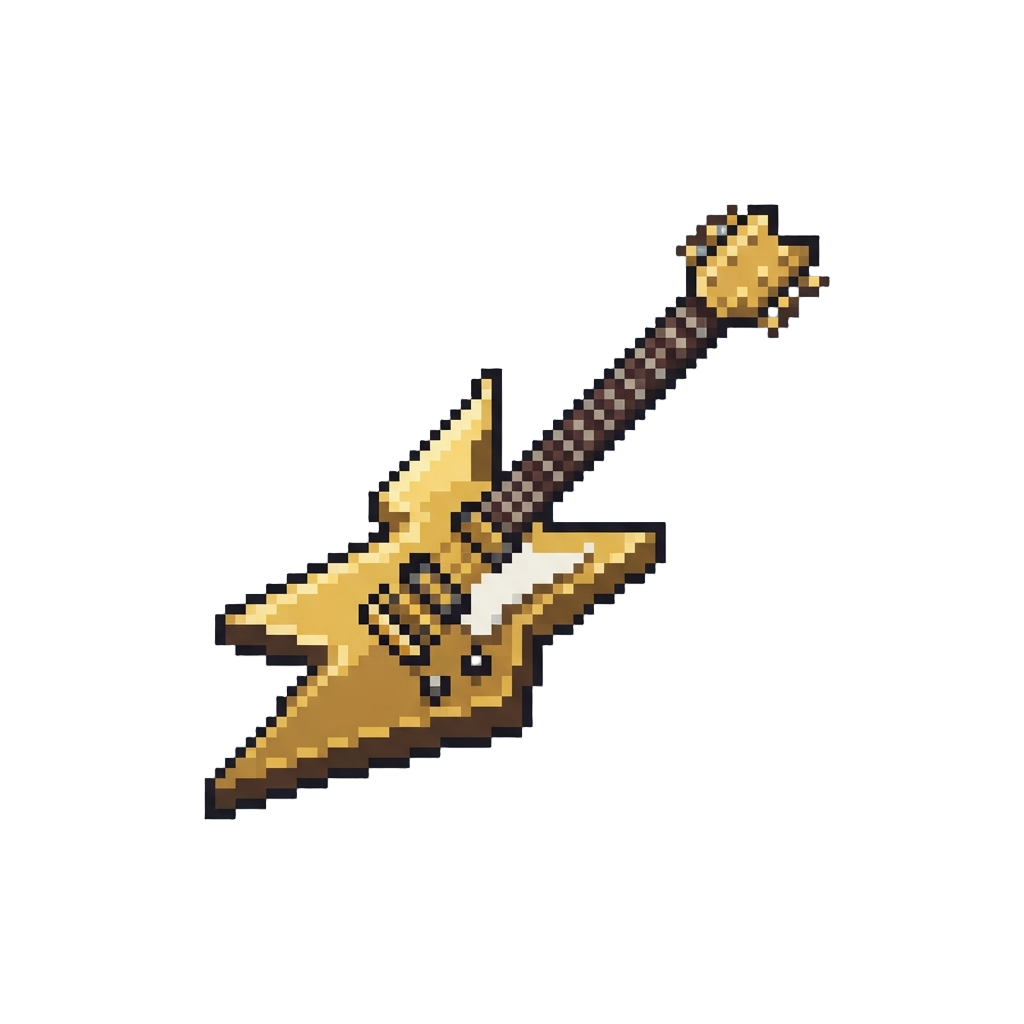A Jagged Golden Lightning-bolt Guitar