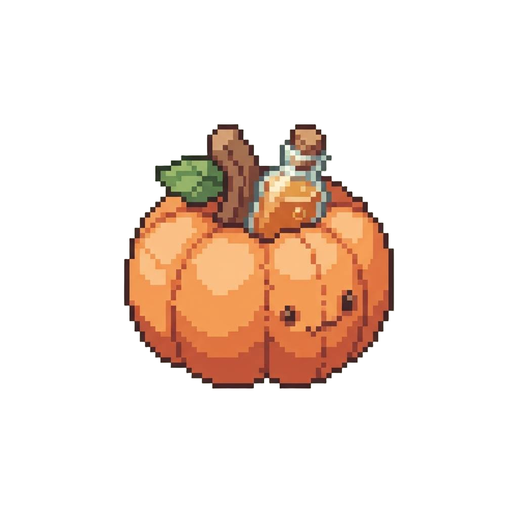 A Giant Plush Pumpkin Marshmallow Toy with Apple Juice