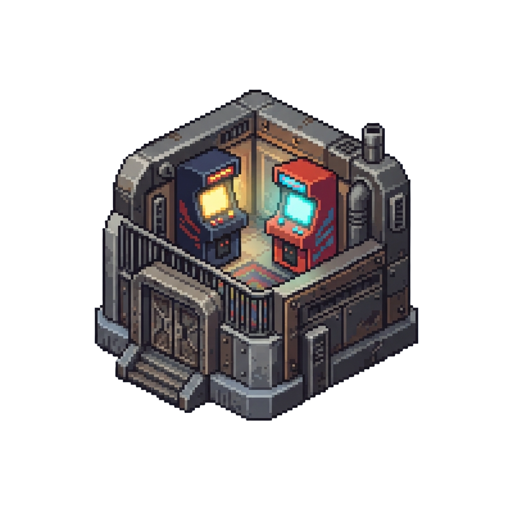 A Glowing Underground Arcade Bunker Stage