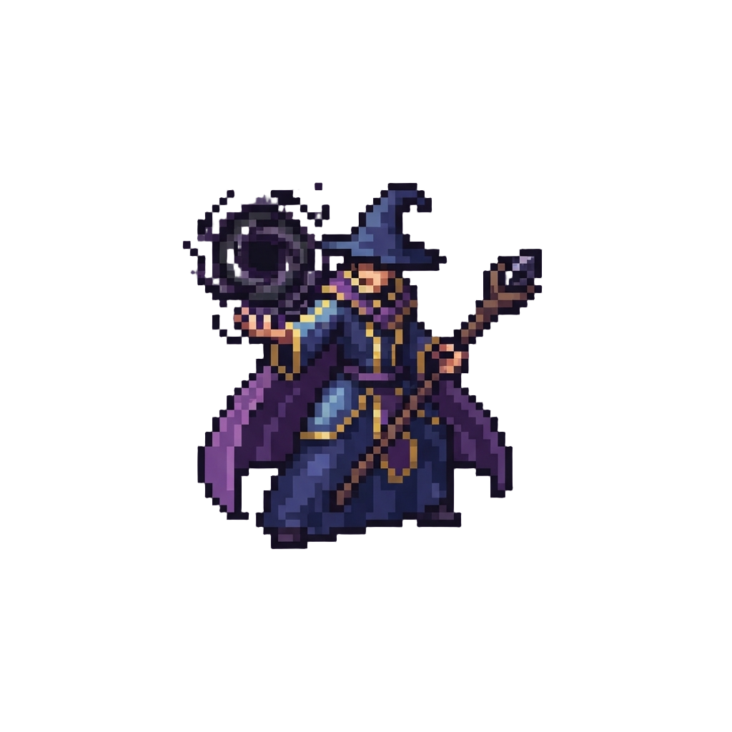 A Supreme Sorcerer Casting Dark Void Magic