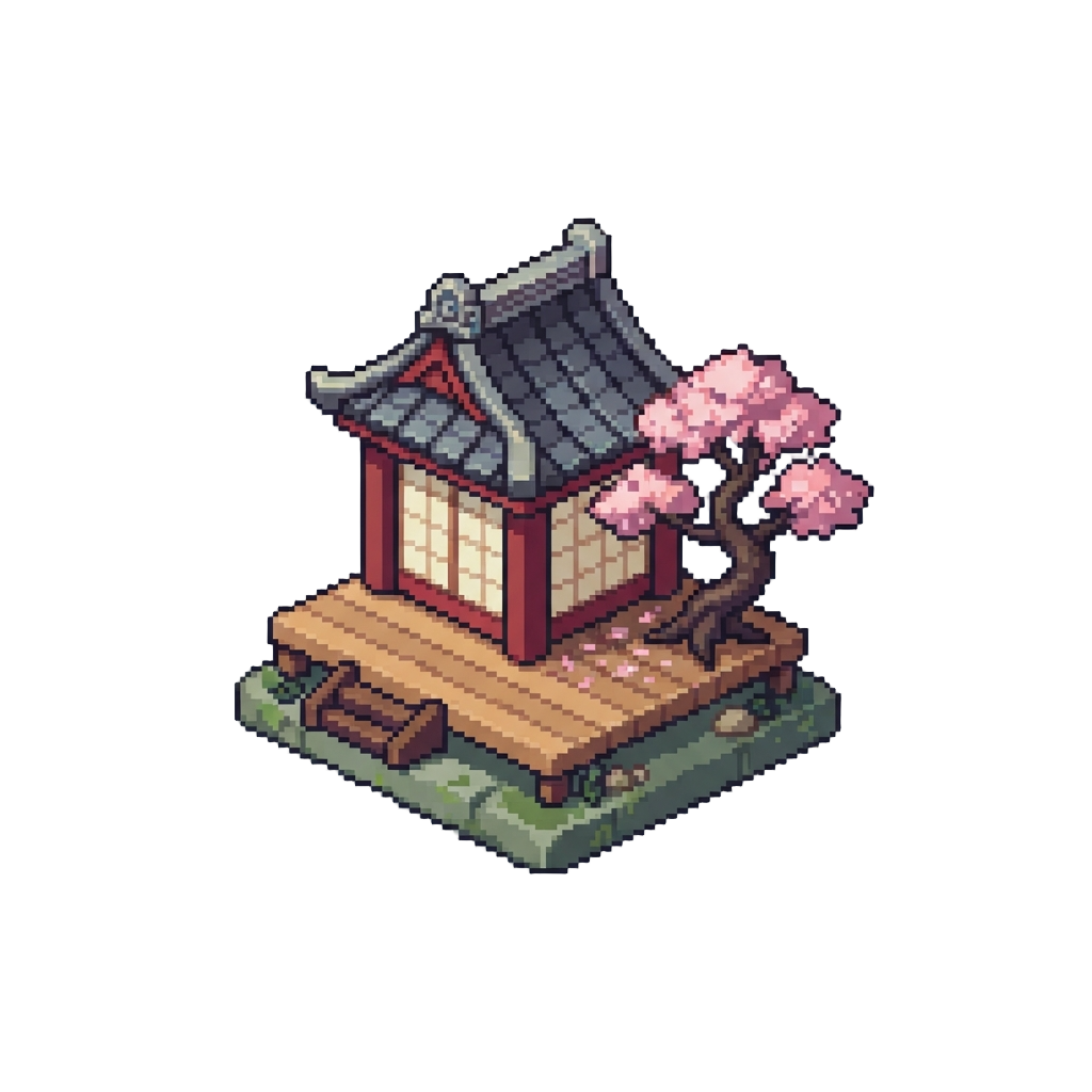 A Cherry Blossom Dojo Garden Stage