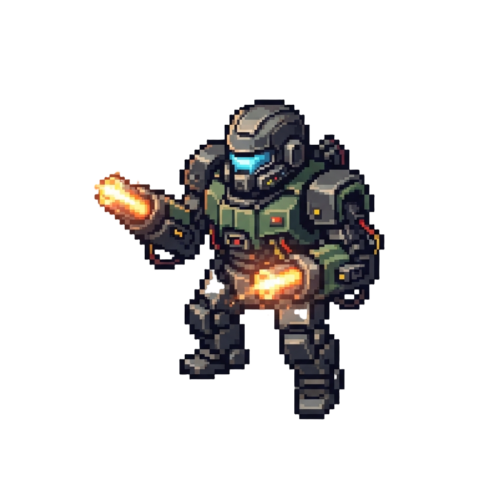 A Combat Robot Charging Laser Cannons