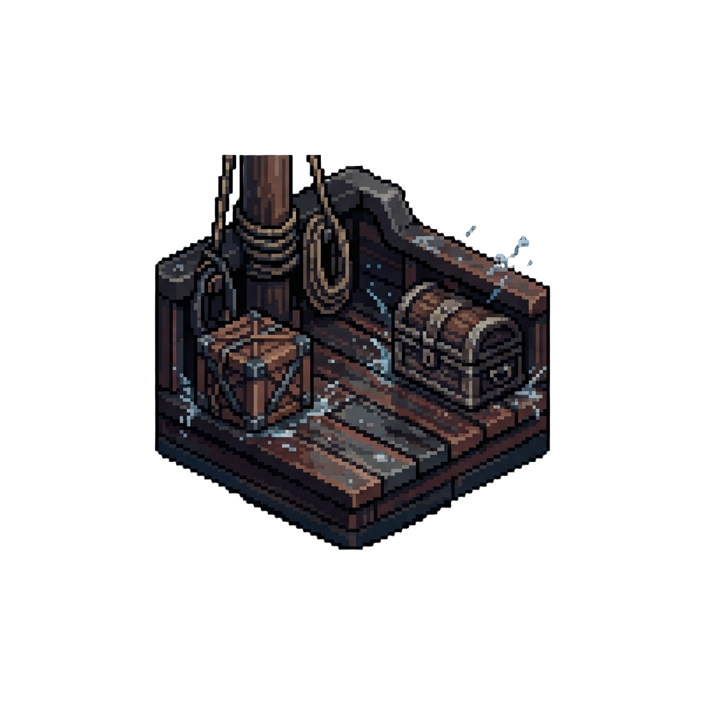 A Stormy Pirate Ship Deck Stage