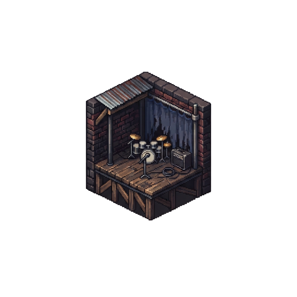 A Retro Midnight Alleyway Stage