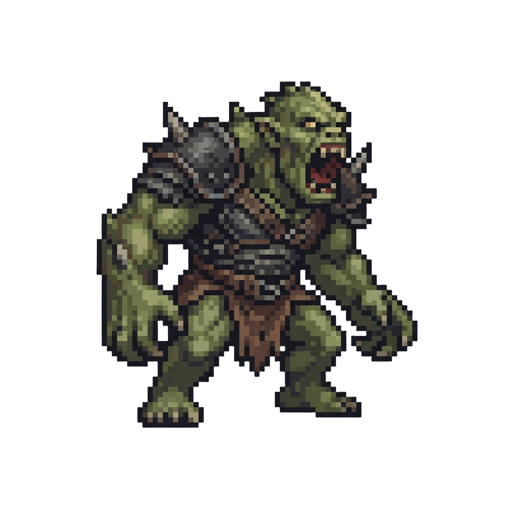 A Grotesque Hulking Monster Fighter Roaring Fiercely