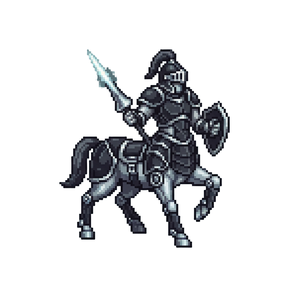 A Polished Chrome Battle-centaur with Obsidian Plating
