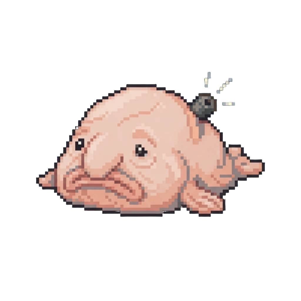 A Deflated Rubbery Blobfish-toy Making Silly Squeaking Noises