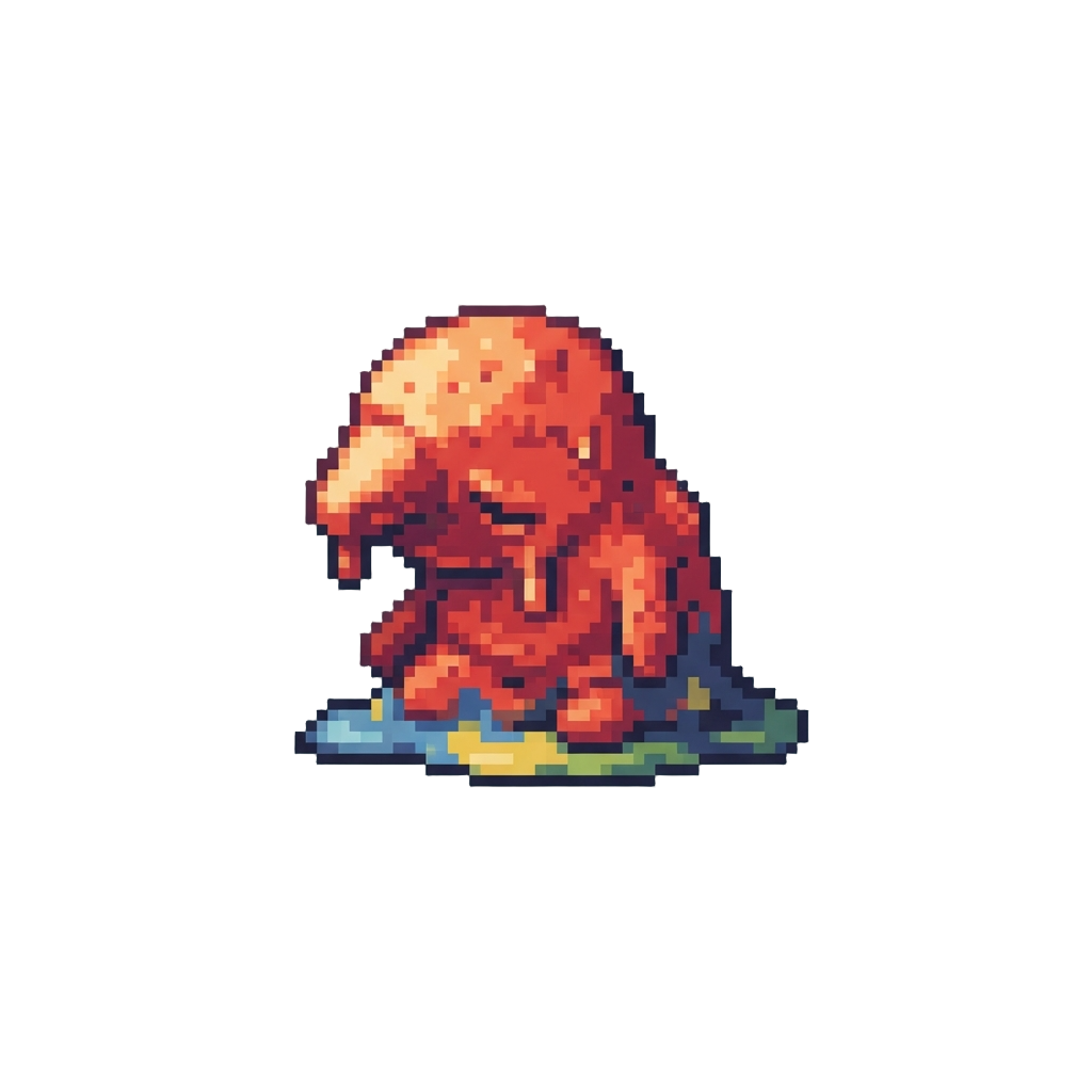 A Lumpy Half-melted Crayon Creature Slowly Slouching Over
