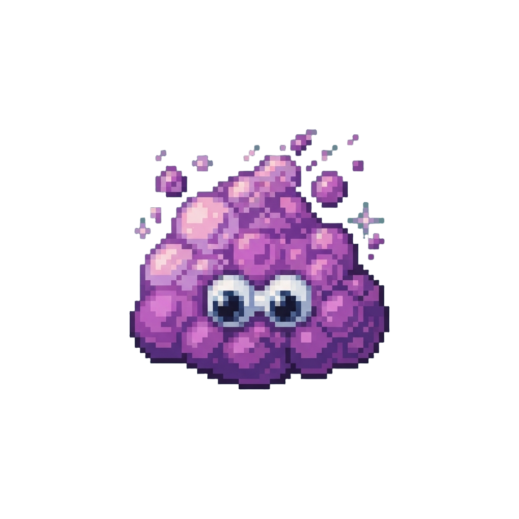 A Fizzing Cloud of Purple Foam That Leaves Behind a Lone Pair of Plastic Eyes