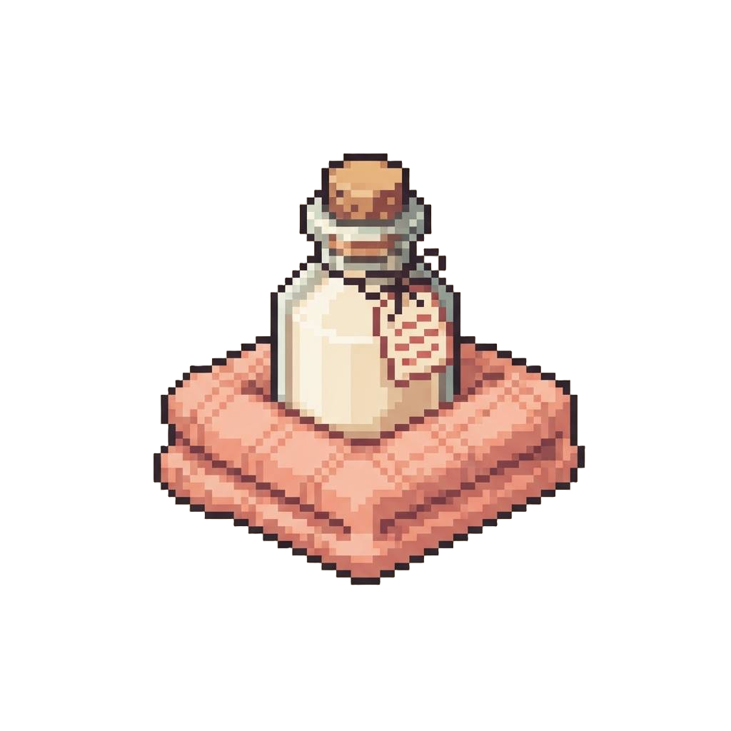 A Little Warm Cream Bottle and a Cozy Peach Flannel Blanket