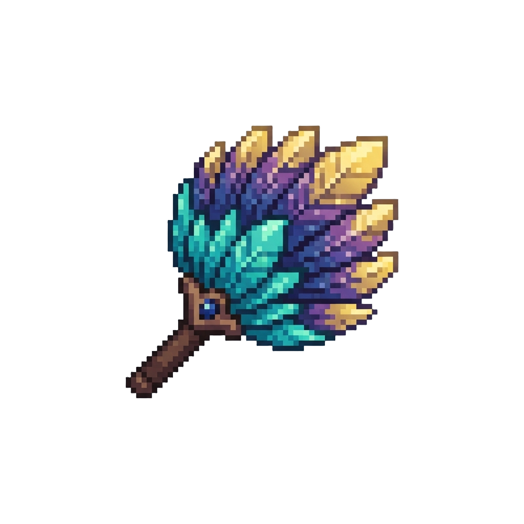 A Glittering Feather Fan