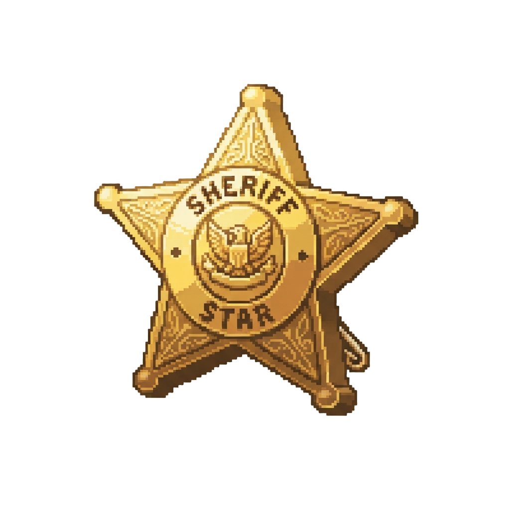 A Western Showdown with a Shiny Sheriff Star