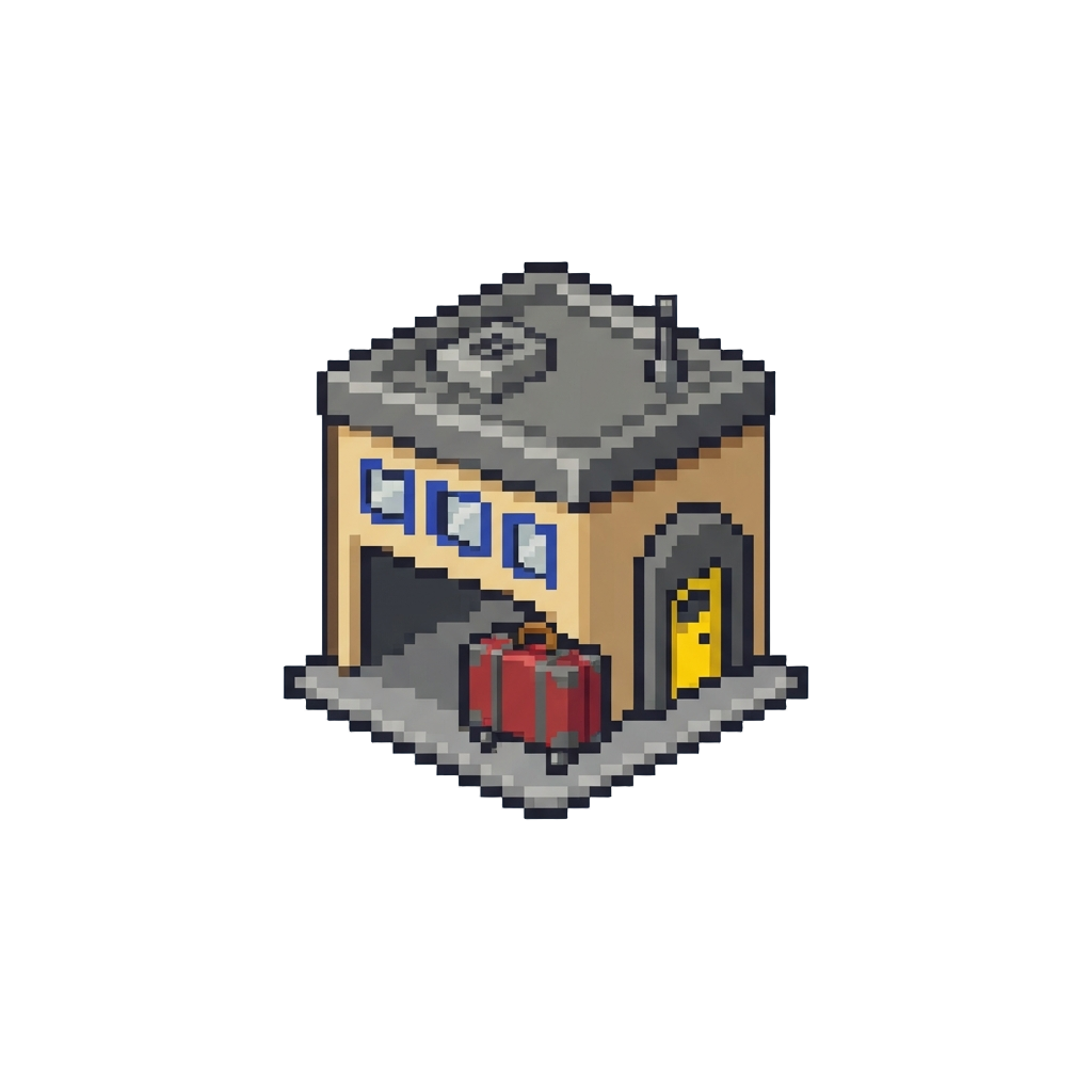 A Busy Airport Terminal Holding a Miniature Suitcase