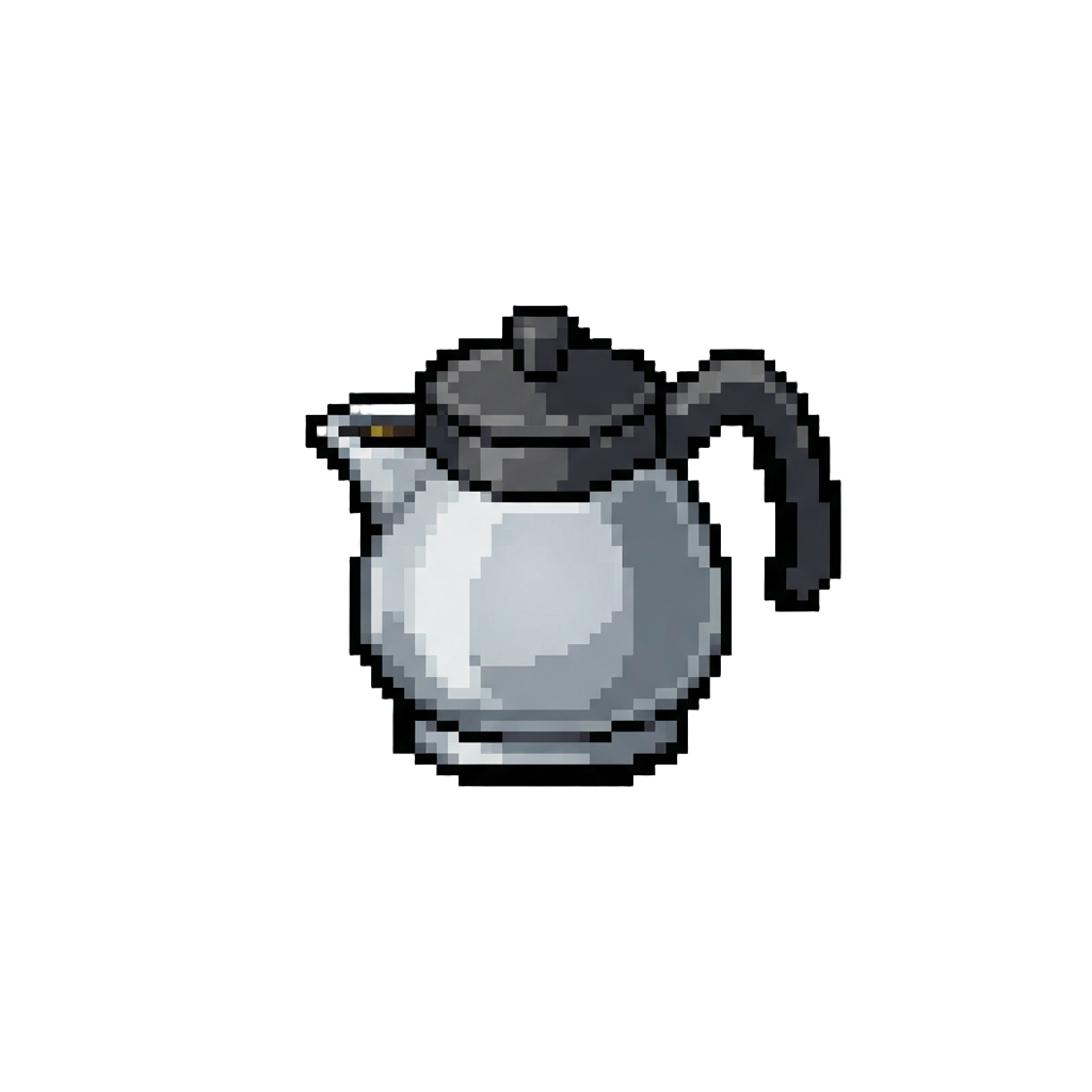 A Busy Diner Scene Holding a Tiny Coffee Pot