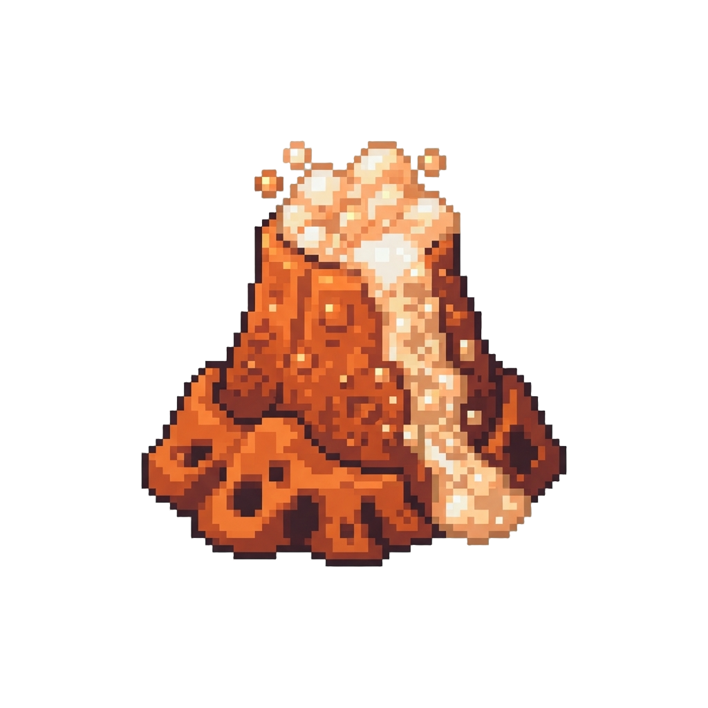 Dark Orange Fizzy Foam Volcano