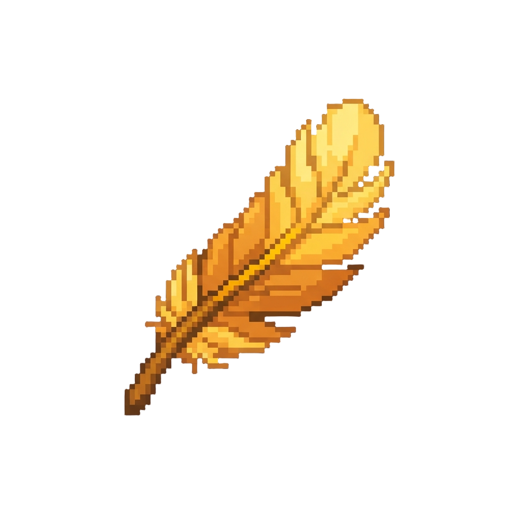A Glowing Golden Phoenix Feather Spirit