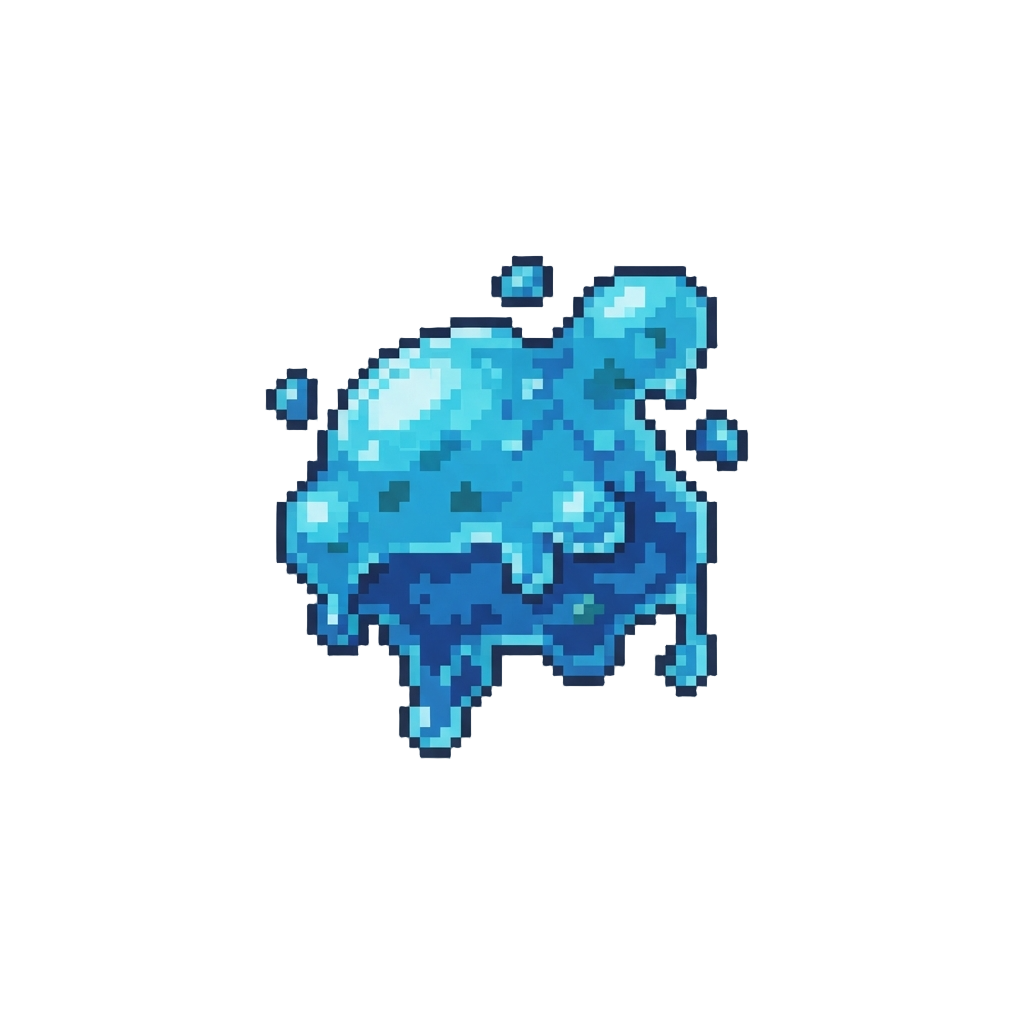 Glowing Blue Sticky Slime Blast
