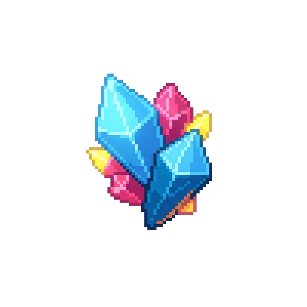A Hovering Neon Diamond Cluster