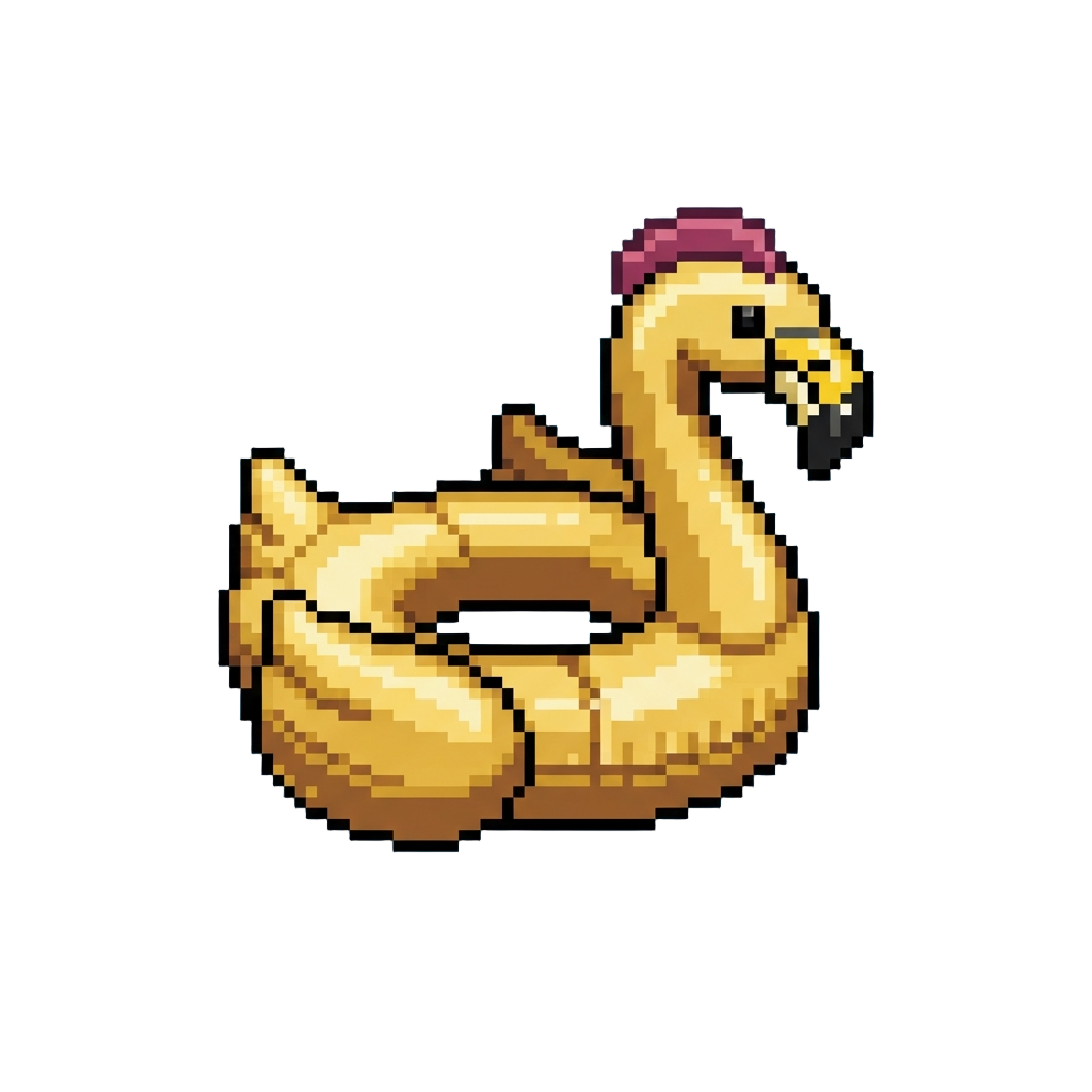 A Giant Golden Flamingo Pool Float