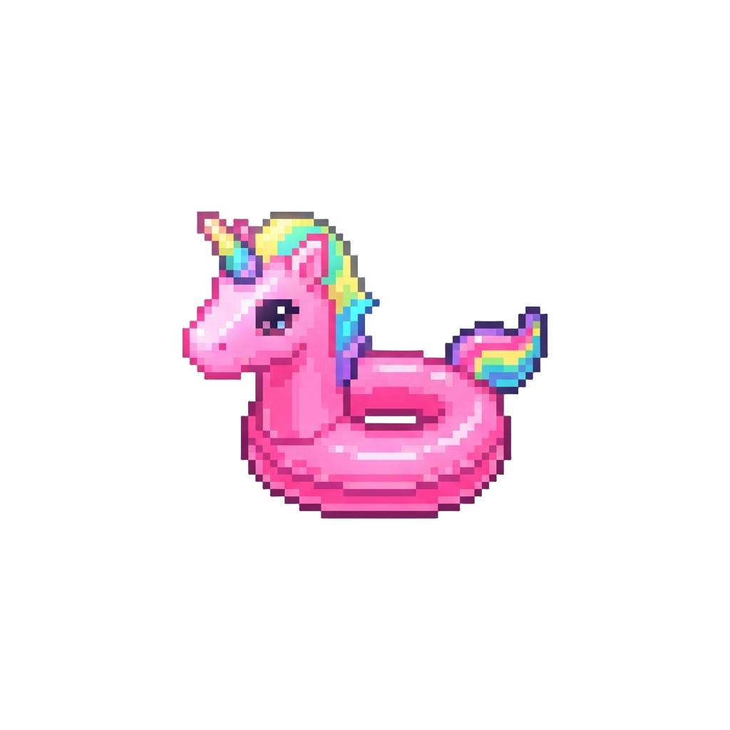 A Neon-glowing Unicorn Pool Float