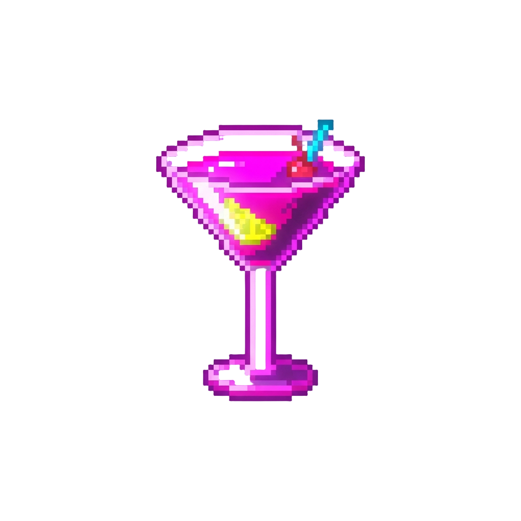 A Glowing Neon Cocktail Glass