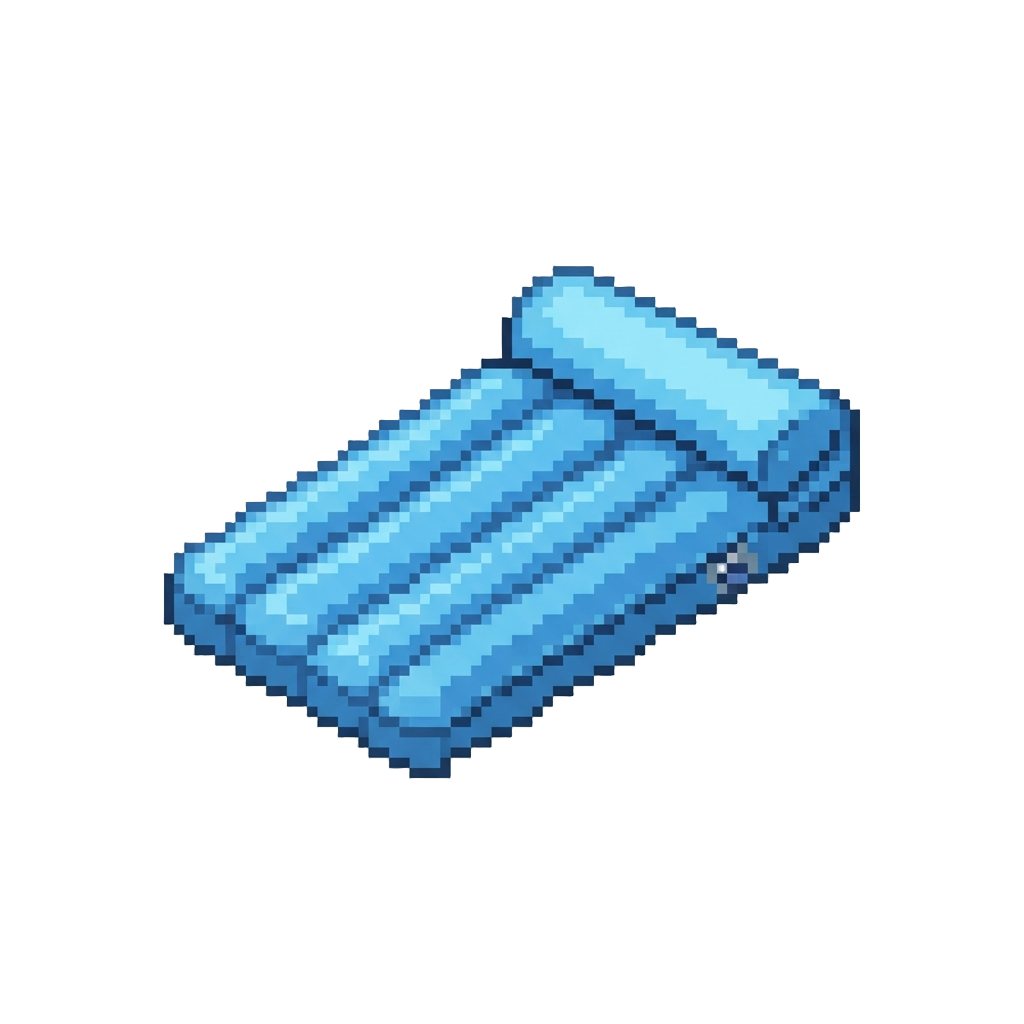 A Simple Blue Inflatable Pool Raft